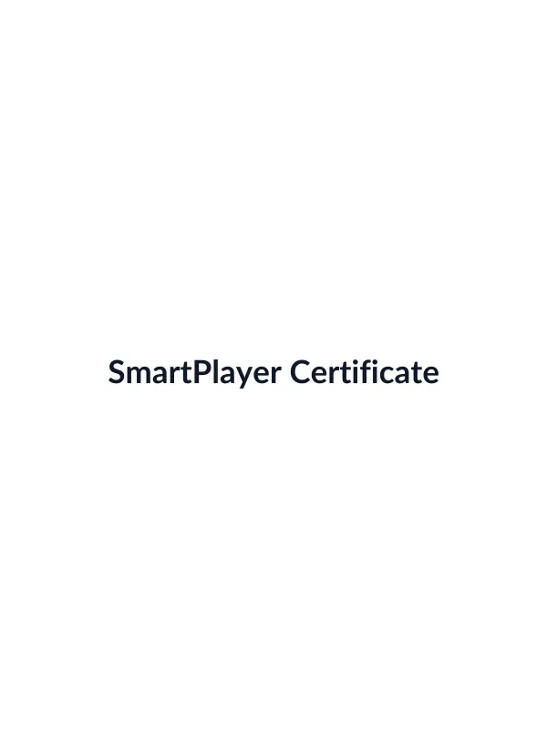 Сертификат партнёра SmartPlayer